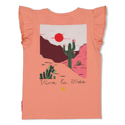 JUBEL T-Shirt Salsa Sunset Rückenprint lachs