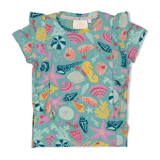 JUBEL T-Shirt Lazy Lagoon Rüschen jade grün