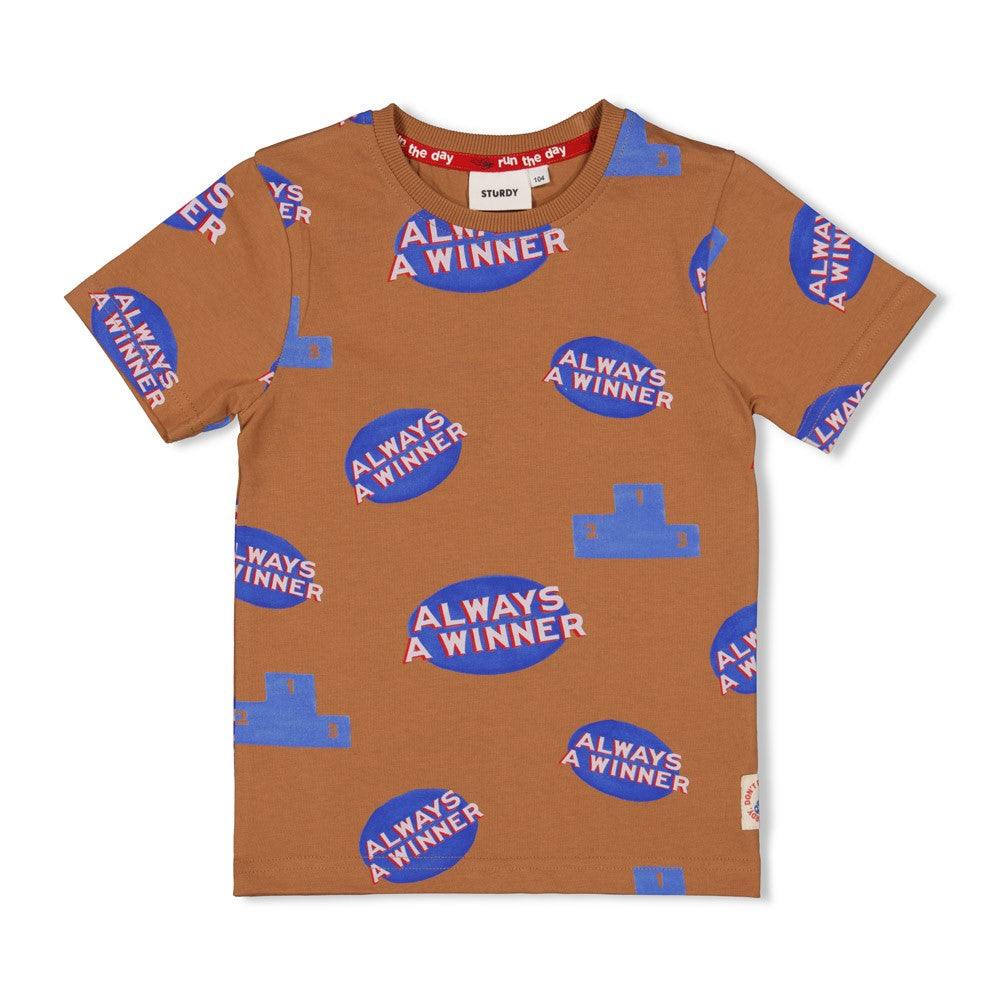 STURDY T-Shirt Run the Day allover haselnuß