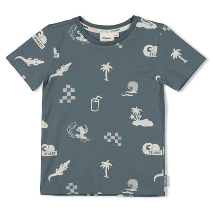 STURDY T-Shirt Lagoon Legends allover petrol