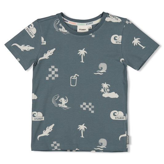 STURDY T-Shirt Lagoon Legends allover petrol