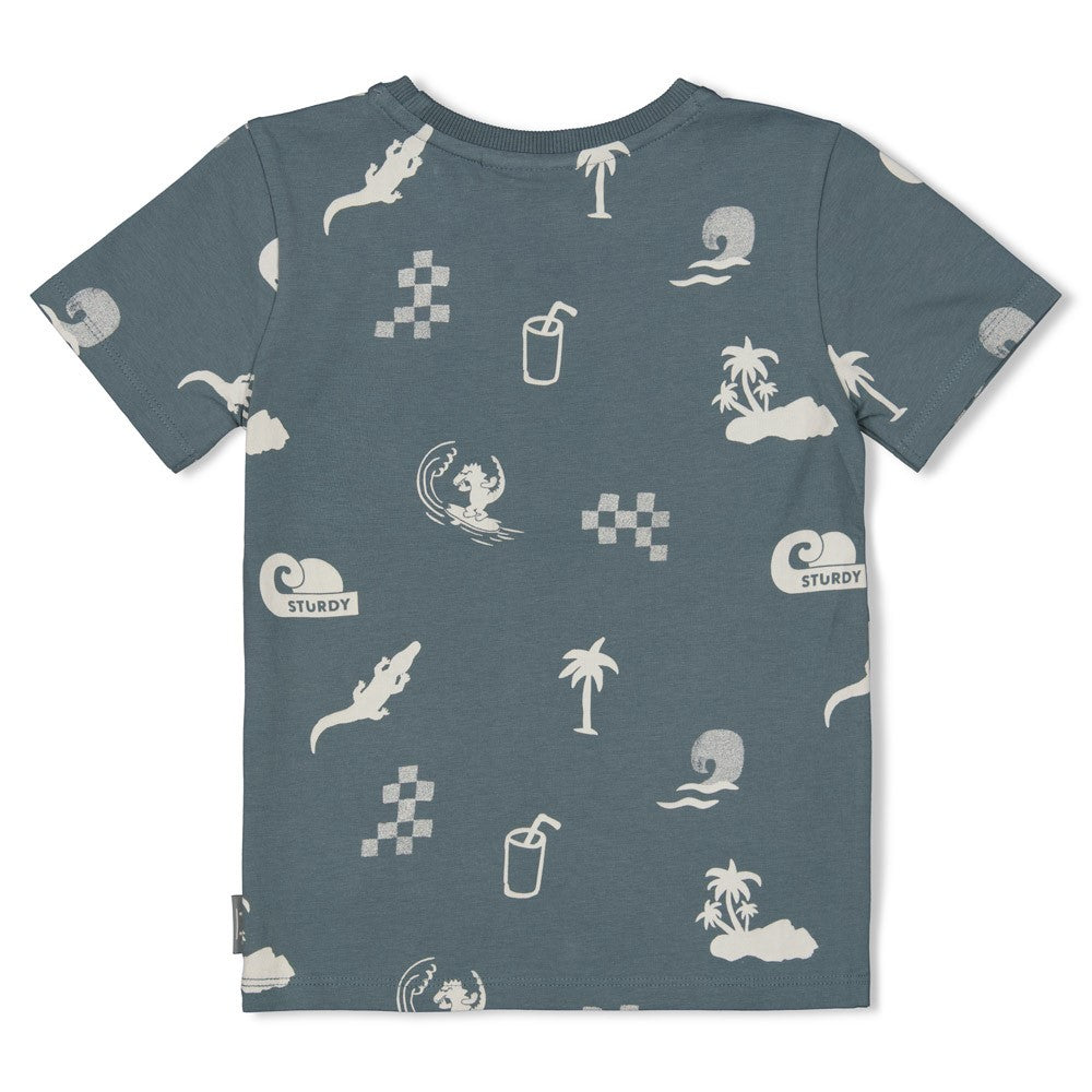 STURDY T-Shirt Lagoon Legends allover petrol
