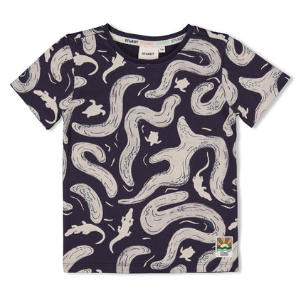 STURDY T-Shirt Lagoon Legends allover indigo