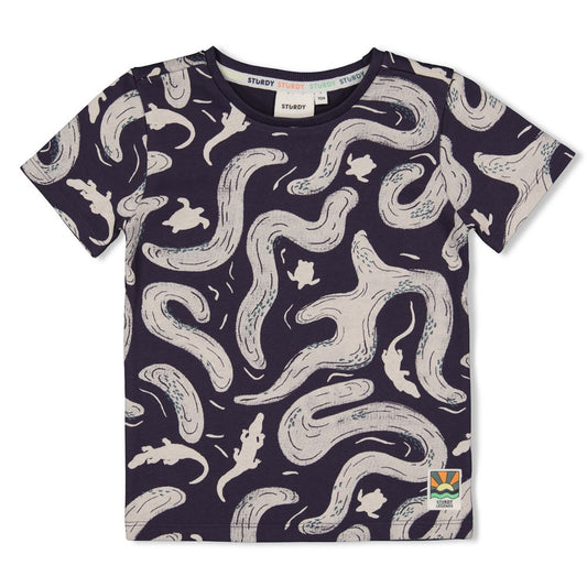 STURDY T-Shirt Lagoon Legends allover indigo