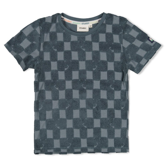 STURDY T-Shirt Lagoon Legends Karo Frottee petrol