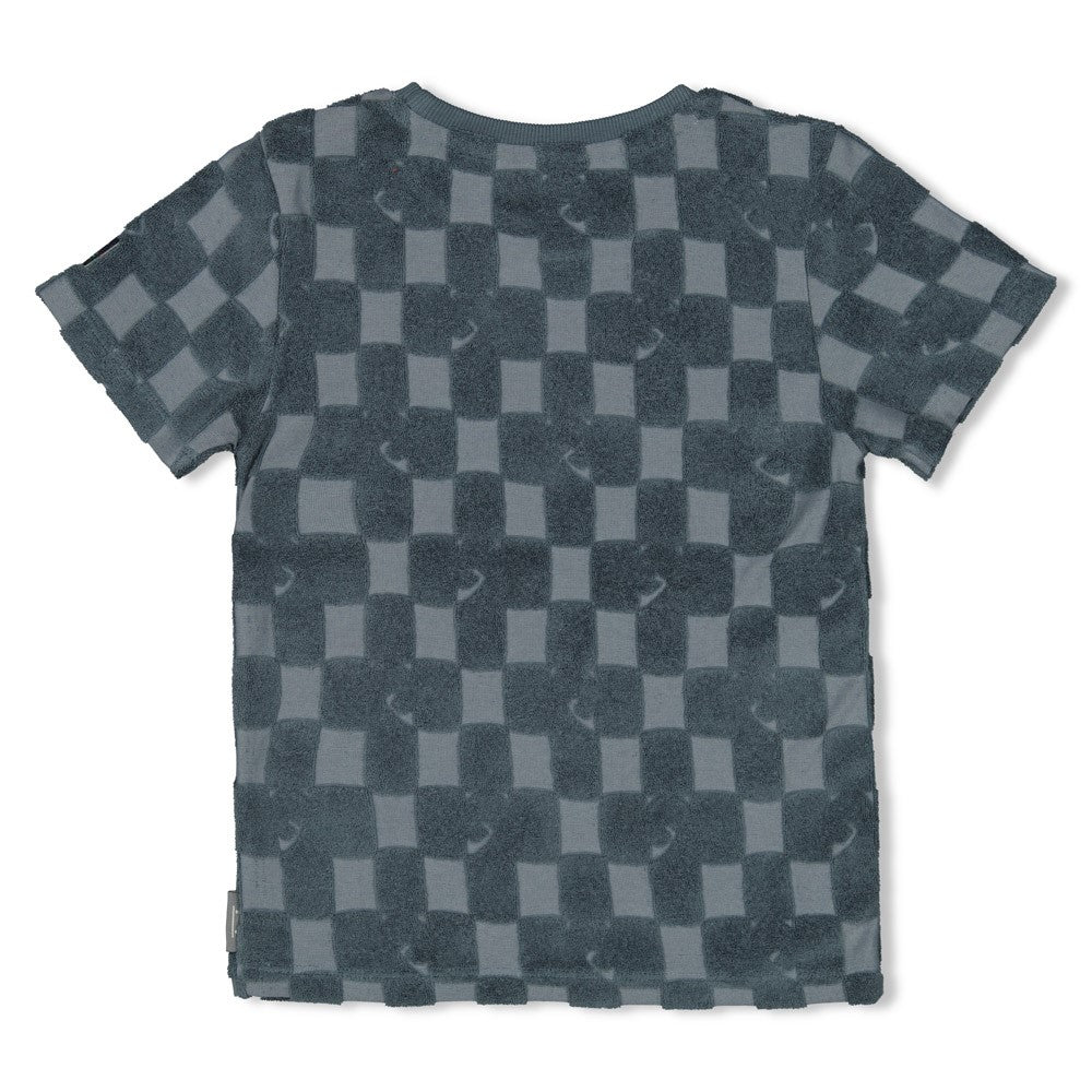 STURDY T-Shirt Lagoon Legends Karo Frottee petrol