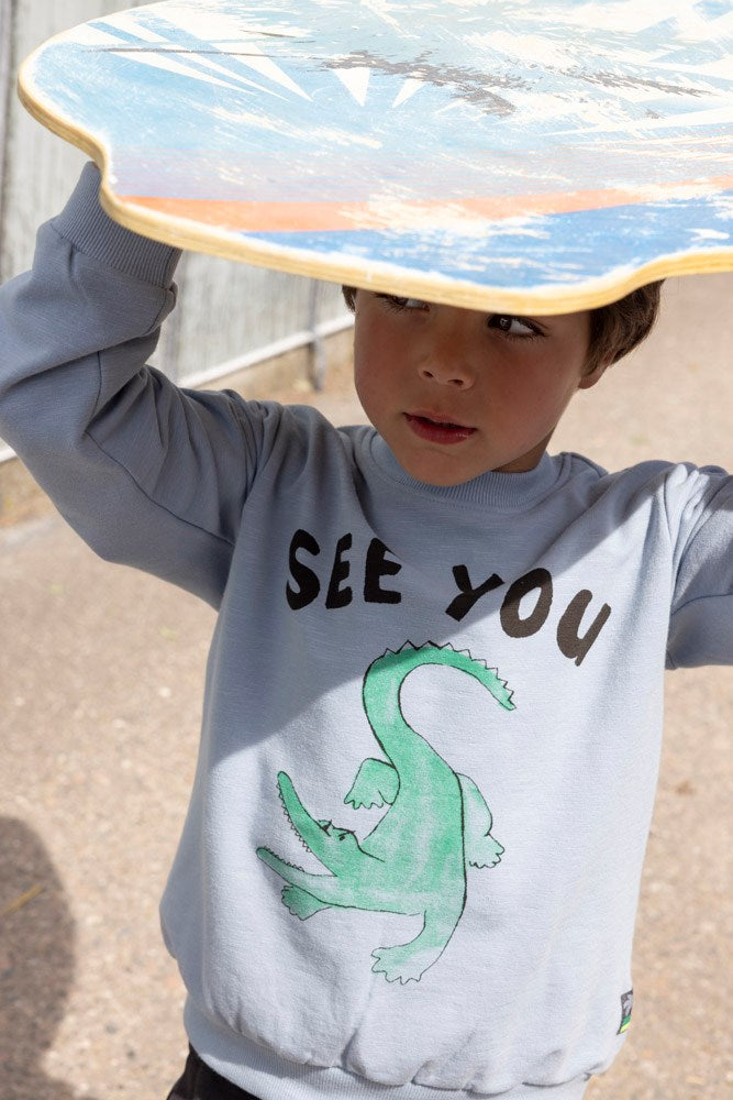 STURDY Sweatshirt Gone Surfing light blue