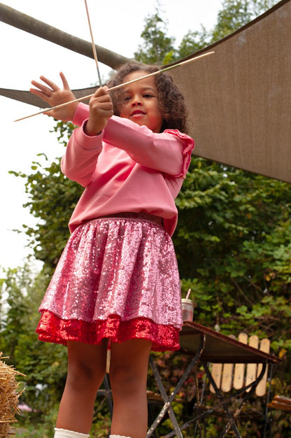 JUBEL Paillettenrock Salsa Sunset rosa