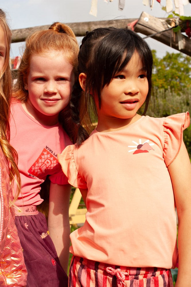 JUBEL T-Shirt Salsa Sunset Rückenprint lachs