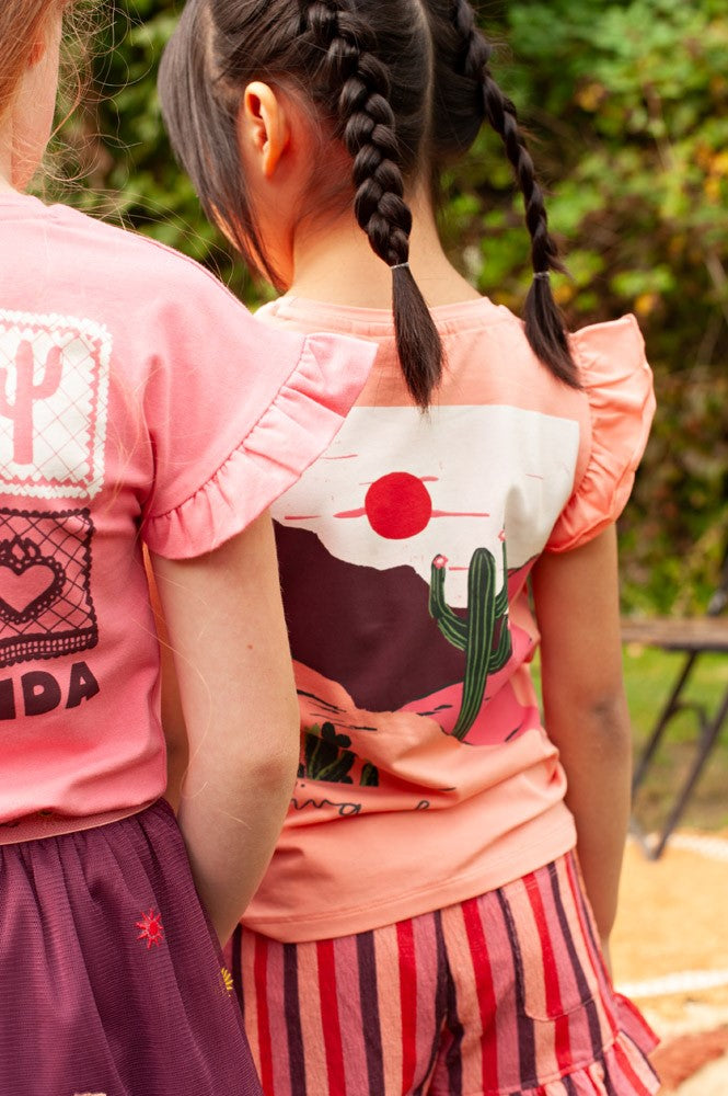 JUBEL T-Shirt Salsa Sunset Rückenprint lachs