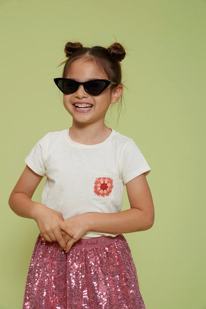 JUBEL T-Shirt Salsa Sunset Häkeltasche natur