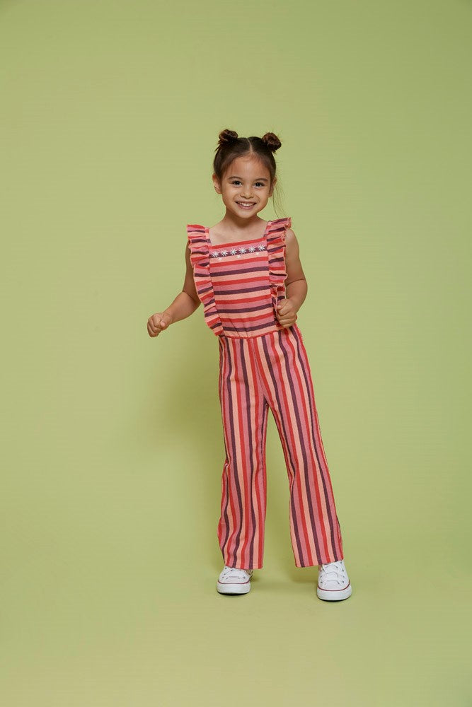 JUBEL Jumpsuit Salsa Sunset Seesucker Streifen