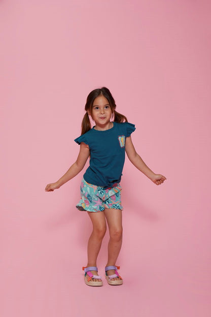JUBEL Sweatshorts Lazy Lagoon allover jade grün