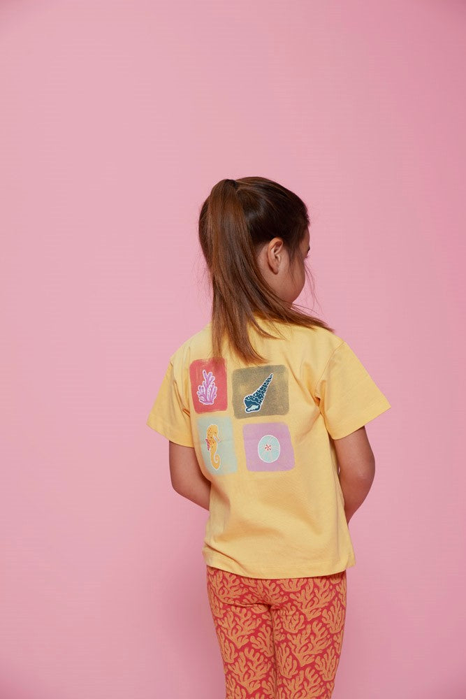 JUBEL T-Shirt Lazy Lagoon Rückenprint gelb
