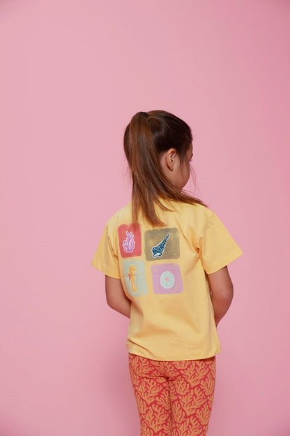 JUBEL T-Shirt Lazy Lagoon Rückenprint gelb