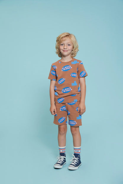 STURDY T-Shirt Run the Day allover haselnuß