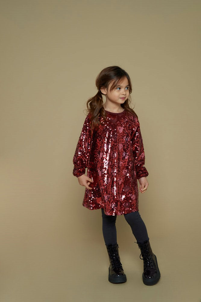 JUBEL Paillettenkleid Queen of Hearts bordeaux (Kopie)