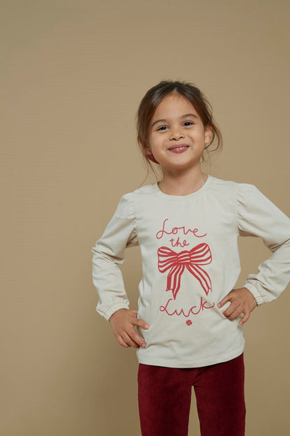 JUBEL Shirt Queen of Hearts Schleife natur