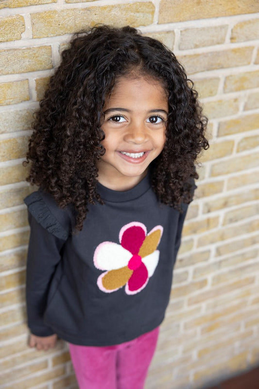 JUBEL Sweatshirt Shine Bright Blume anthrazit