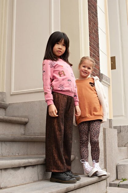 JUBEL Samt-Legging City Chic gerippt braun