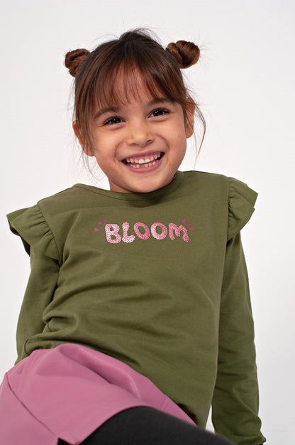 JUBEL Shirt Moon Flowers olive