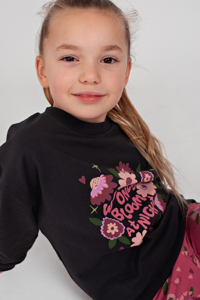 JUBEL Sweatshirt Moon Flowers anthrazit