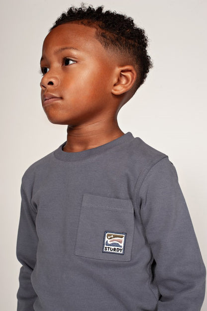STURDY Shirt Rock the Earth Rückenprint blue