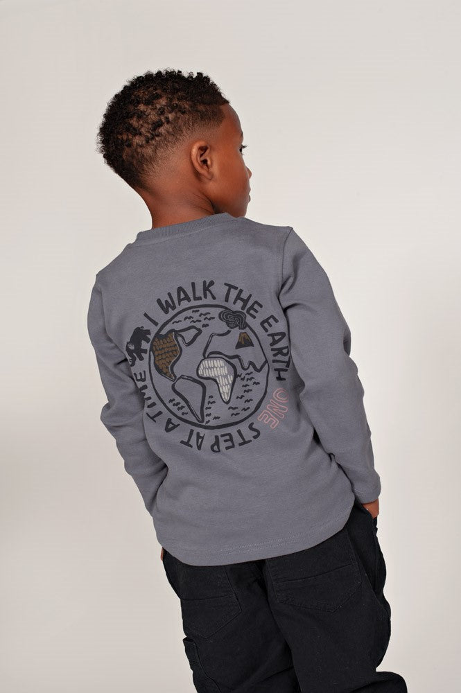 STURDY Shirt Rock the Earth Rückenprint blue
