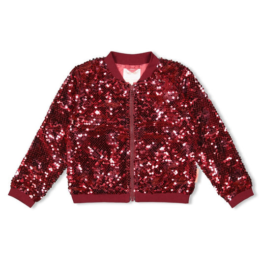 JUBEL Paillettenblouson Queen of Hearts bordeaux