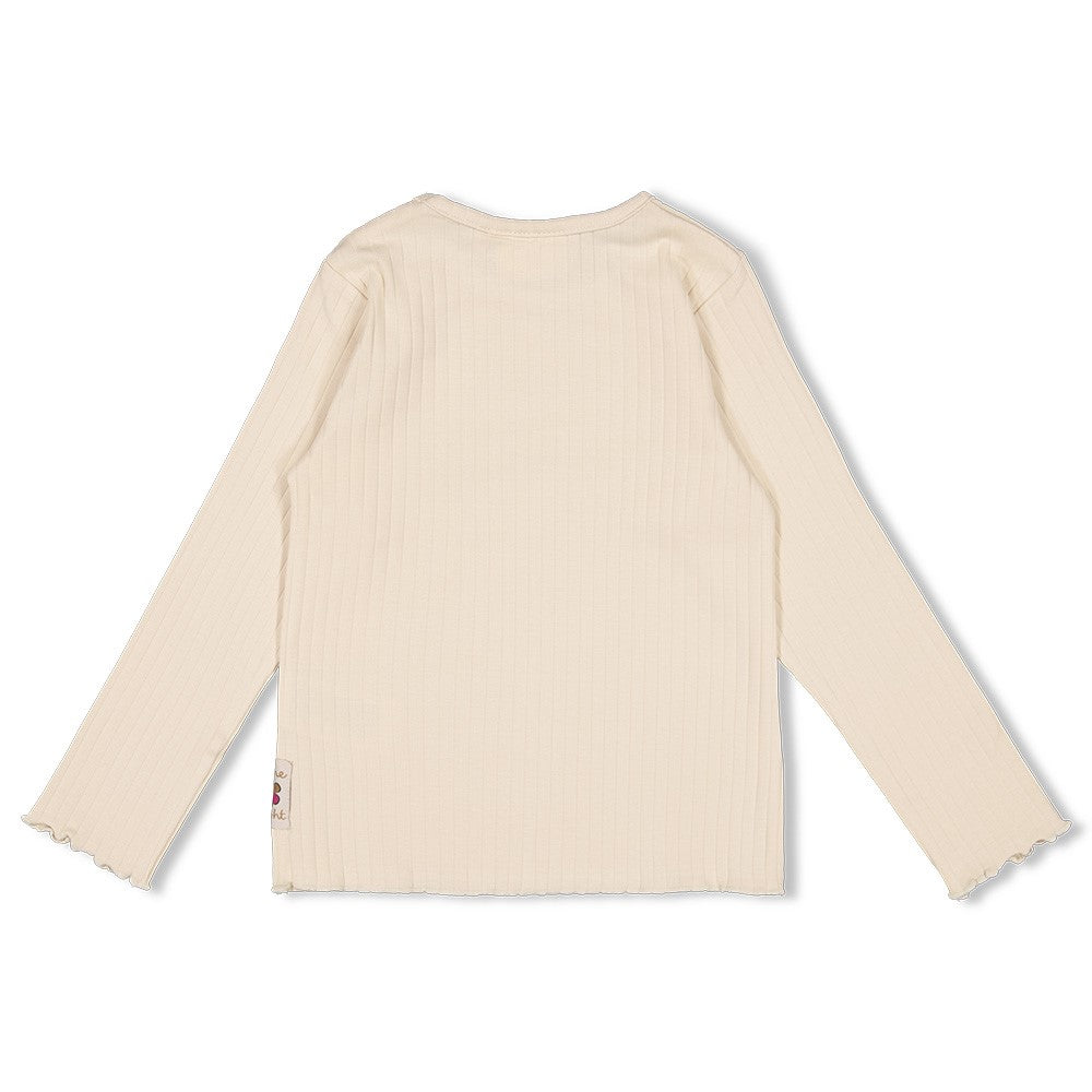 JUBEL Shirt Shine Bright Herz gerippt sand