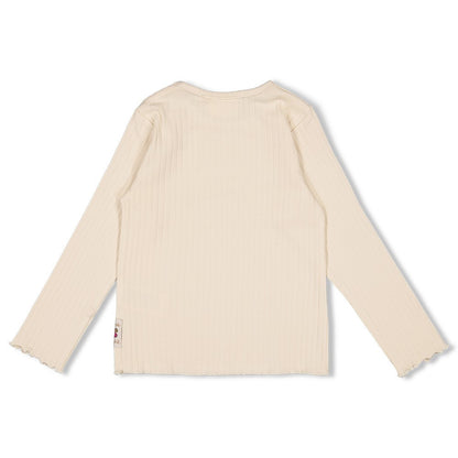 JUBEL Shirt Shine Bright Herz gerippt sand
