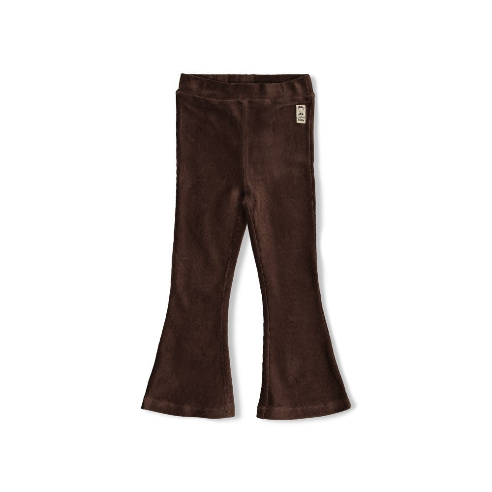 JUBEL Samt-Legging City Chic gerippt braun