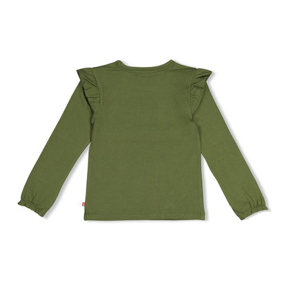 JUBEL Shirt Moon Flowers olive