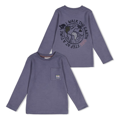 STURDY Shirt Rock the Earth Rückenprint blue