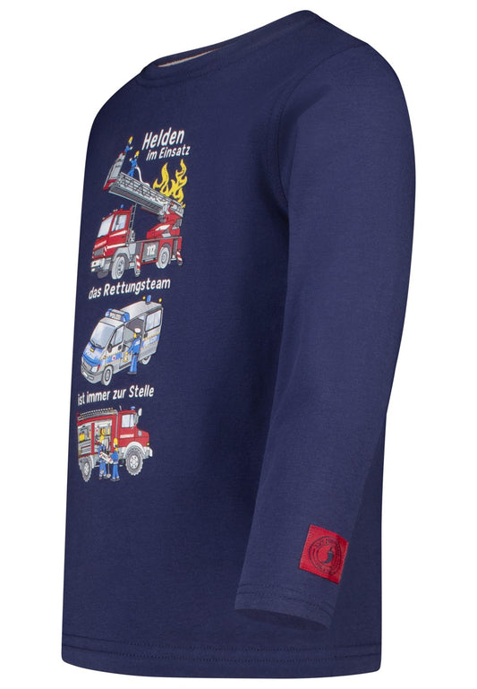 Salt and Pepper Shirt Feuerwehr Rettungsteam true navy