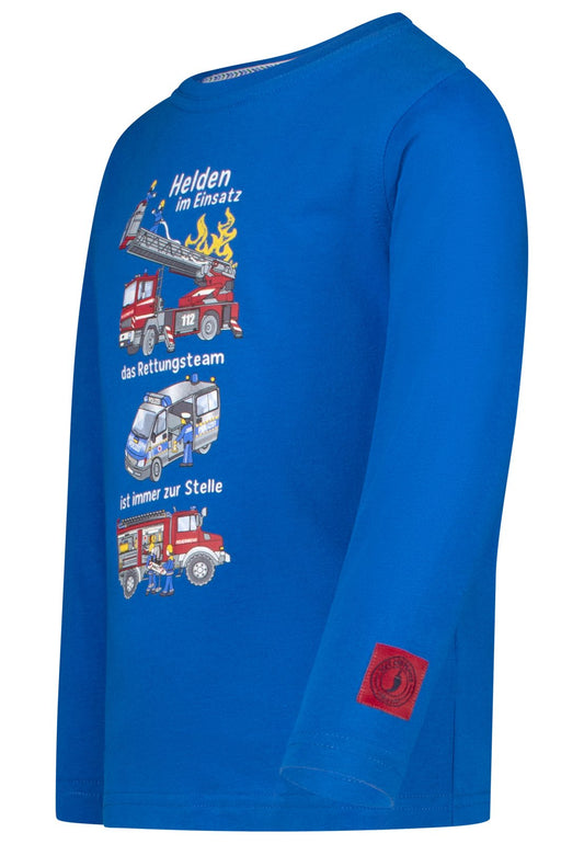 Salt and Pepper Shirt Feuerwehr Rettungsteam signal blue