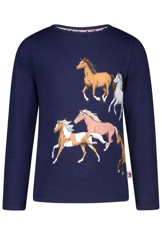 Salt and Pepper Shirt Pferde Herde true navy