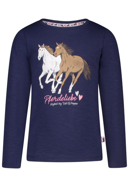 Salt and Pepper Shirt 2 Pferde Pferdeliebe true navy