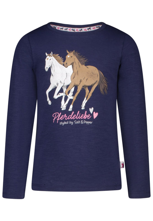 Salt and Pepper Shirt 2 Pferde Pferdeliebe true navy