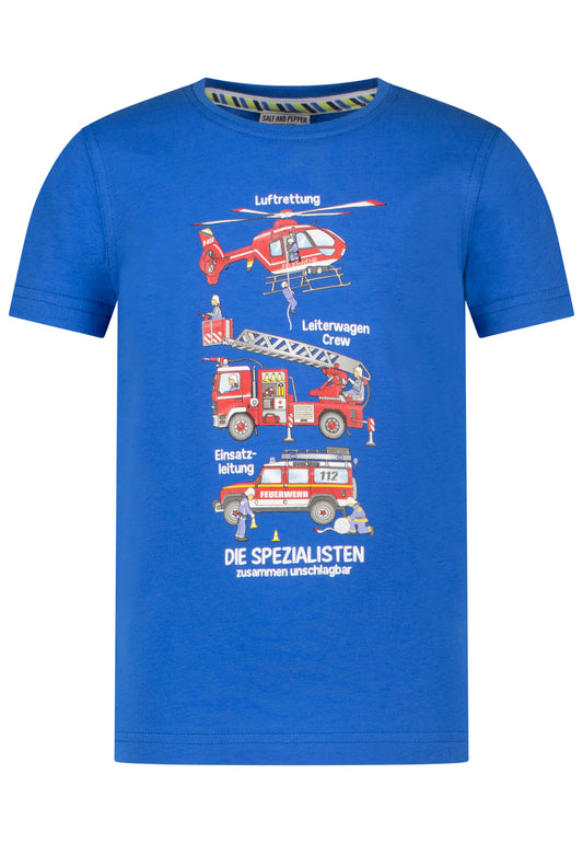 Salt and Pepper T-Shirt Feuerwehr Spezialist cobalt blue