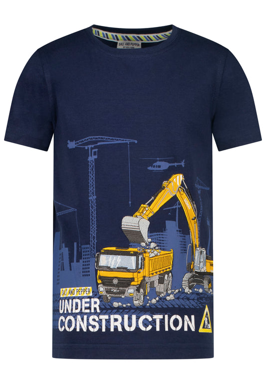 Salt and Pepper T-Shirt Baustelle Under Constr. true navy