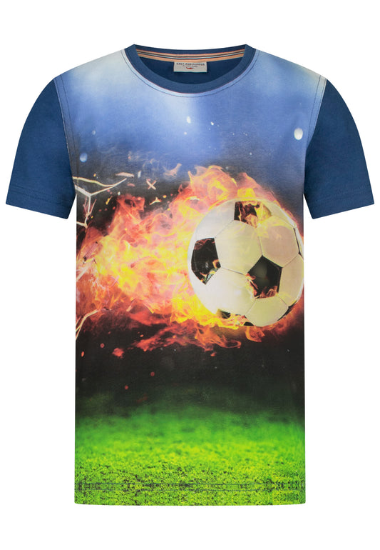 Salt and Pepper T-Shirt Fußball Fotoprint indigo blue