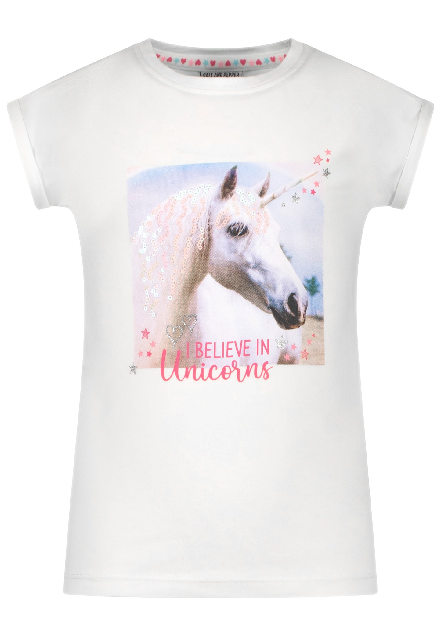 Salt and Pepper T-Shirt Einhorn weiß