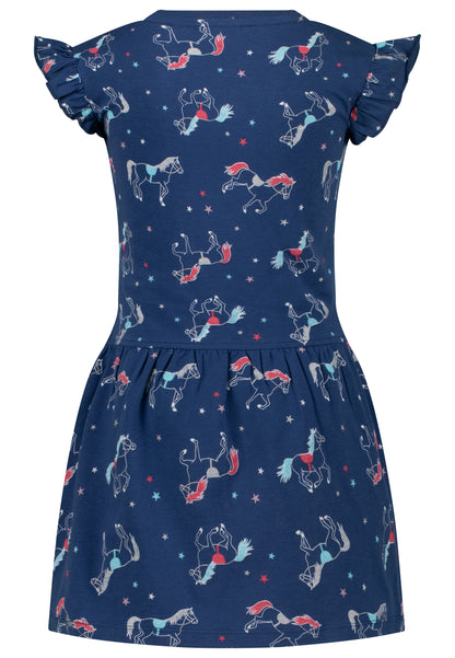 Salt and Pepper T-Shirtkleid Pferde allover ink blue