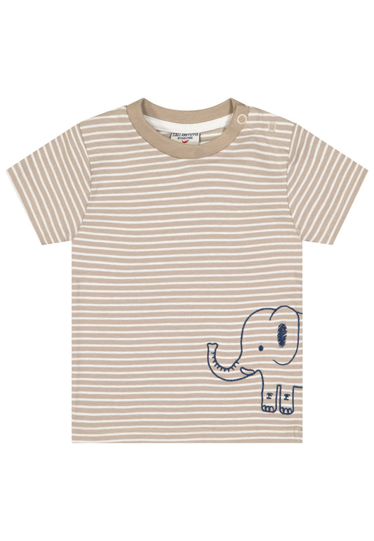 Salt and Pepper T-Shirt Elefant Streifen sand