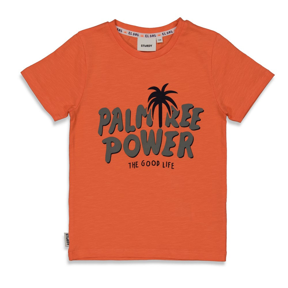 STURDY T-Shirt El Sol Palmtree orange