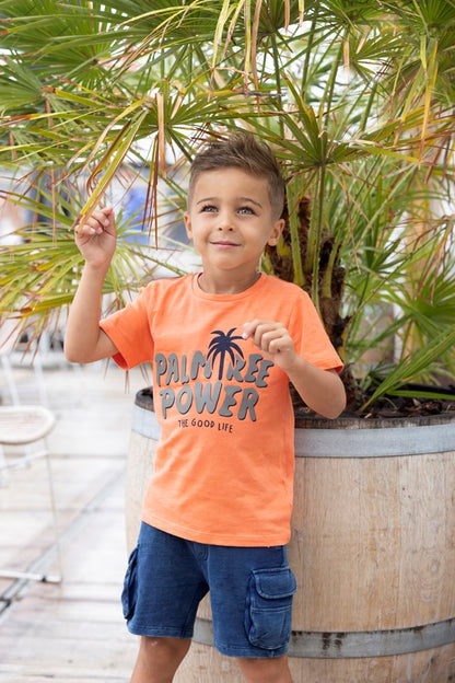 STURDY T-Shirt El Sol Palmtree orange